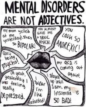 ONTSpecialNeeds's tweet photo. #Ontario Teachers and Parents.  Teach your kids that Mental Disorders are NOT adjectives! #BellLetsTalk #EndTheStigma http://t.co/MrIcSSDS6P
