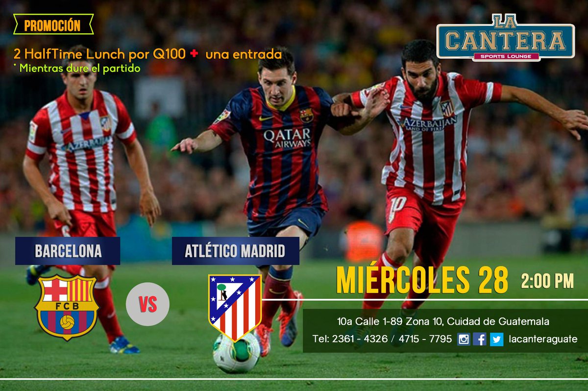 Aprovecha nuestra promo: 2 Halftime Lunch + 1 entrada por Q100, viendo el partido de vuelta de Copa del Rey
