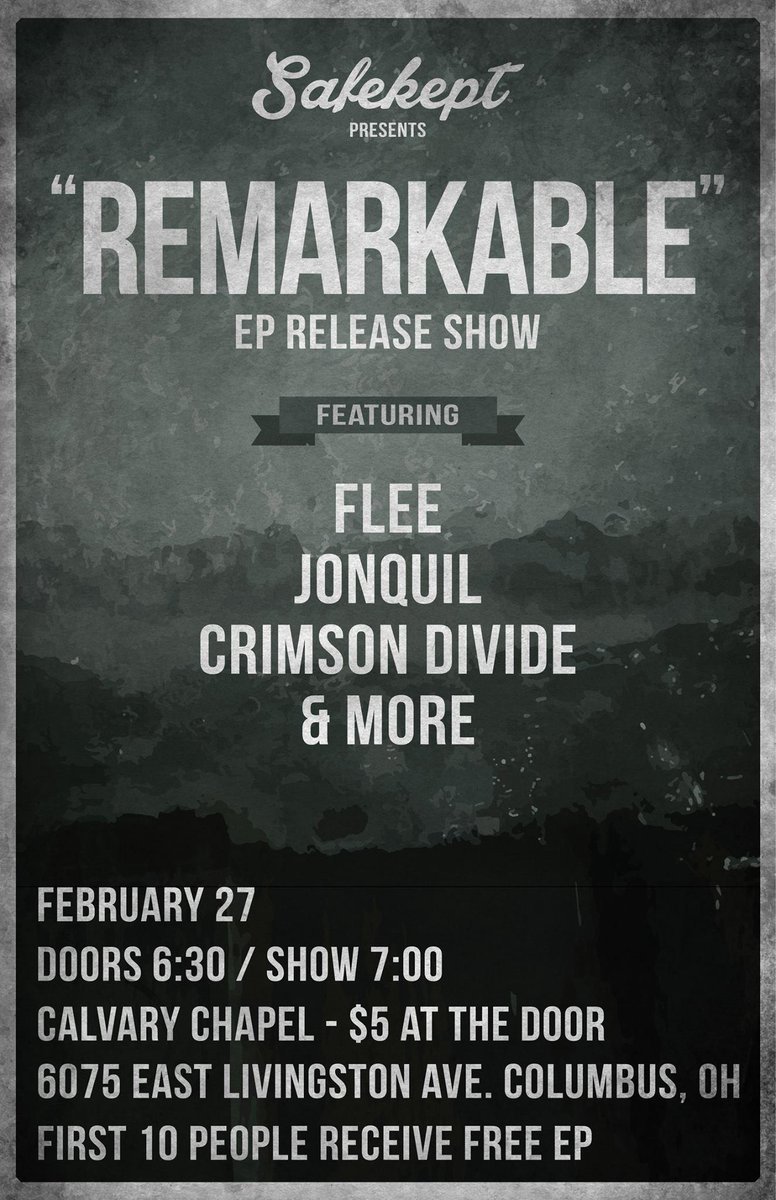 fleeband's tweet image. we'll be in Columbus at Calvary Chapel on Fri Feb 27th for @safekeptband's hometown EP release show! see u there!