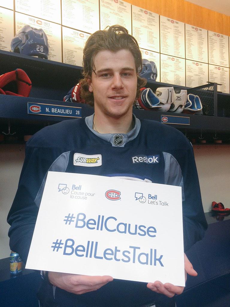 CanadiensMTL's tweet photo. Continuez à tweeter! / Keep the tweets coming! #BellCause #BellLetsTalk cc. @natebeaulieu http://t.co/kS4Coc1z26
