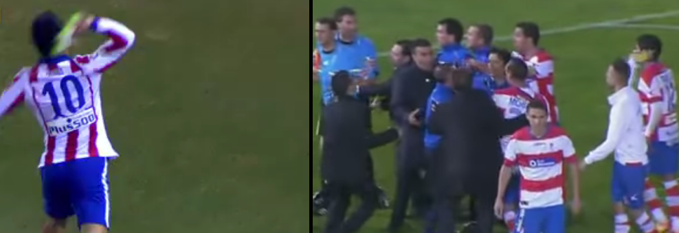 LaLigaenDirecto's tweet photo. La única diferencia entre el botellazo de Dani Benítez y el botazo de Arda es PUNTERÍA. La acción, la misma. http://t.co/SS9UxqmBIS