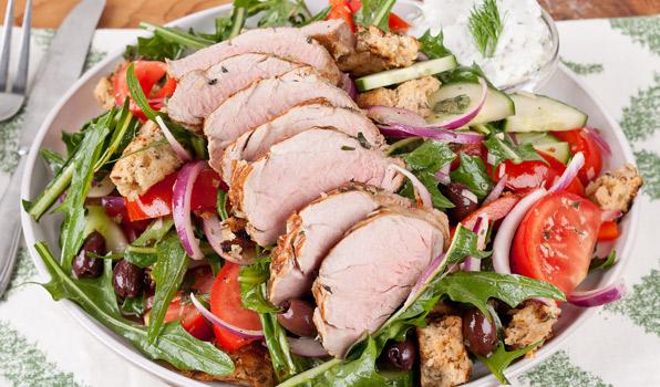 CBCinthekitchen's tweet photo. Dinner idea: a tasty Greek souvlaki salad?http://t.co/r6RwTnK5SE http://t.co/cFVKxYzdot