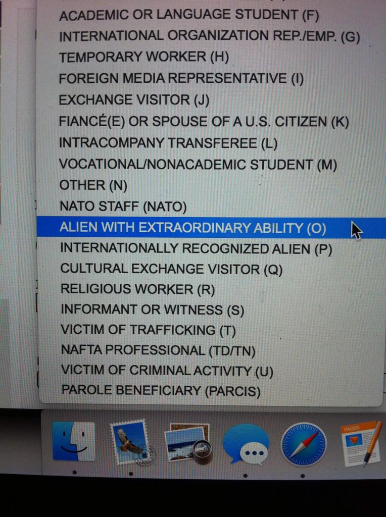 krratie_'s tweet photo. What is your purpose of your trip to the US? 👽 #applicationstation http://t.co/0Fm6kd1zYb