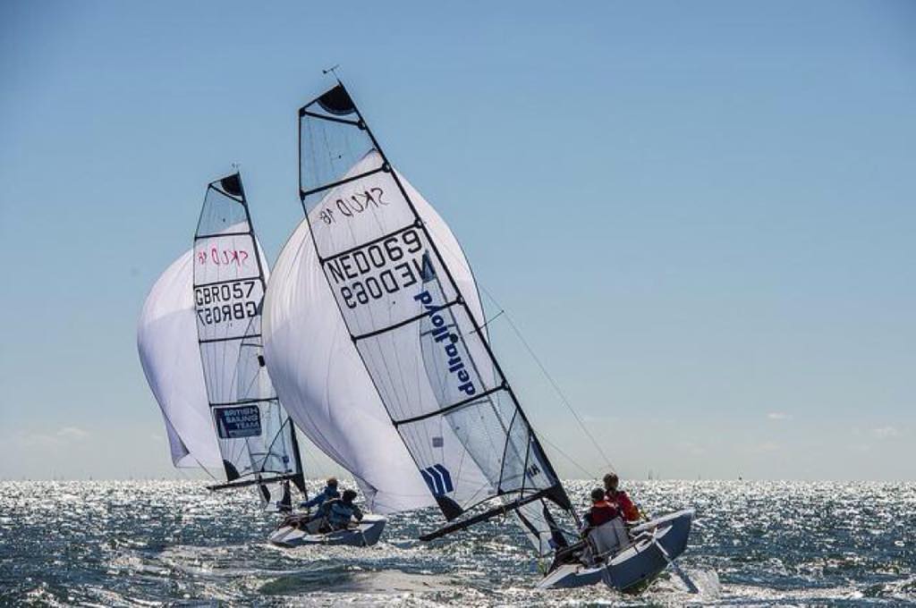 Geweldige foto van de Nederlandse Skud op de World Cup in Miami. Photo <a href="/SailingWCMiami/">World Cup Series USA</a> #RoadtoRio