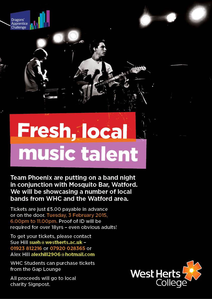SouthHertsCU's tweet photo. Come as see some fresh local music talent, Tues, 3rd Feb, 6-11pm @MosquitosBar @TeamPhoenixWHC @Dragonsapp only £5. http://t.co/trmXELN70E
