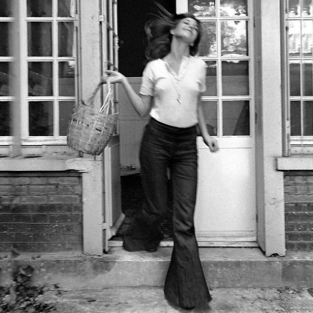 M.i.h Jeans on Twitter: "Free-spirited: Jane Birkin in flares and a white tee #mihmuse http://t.co/28j05BZFAN" / X