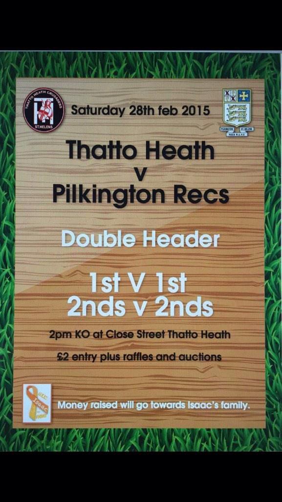 whatsonsthelens's tweet image. Don't miss this fantastic @teamisaac2015 charity match next month with @ThattoRugby v @PilksRecsARLFC #sthelens RT!