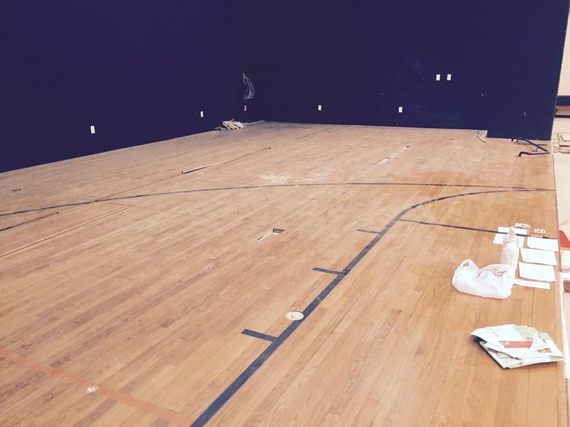 Another view of the new stage floor. #TBHiStory