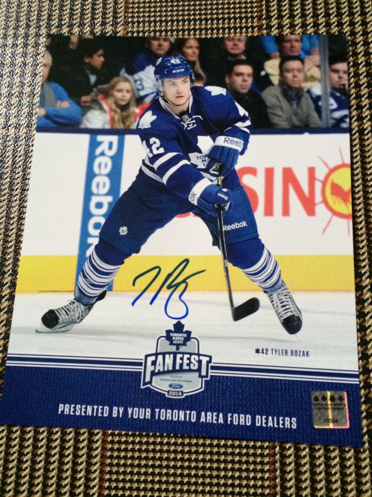 sportsxmostly's tweet photo. I'm going giveaway this signed Bozak picture to someone who RTs this for #BellLetsTaIk don't even need to follow http://t.co/NTzLBfqmWm