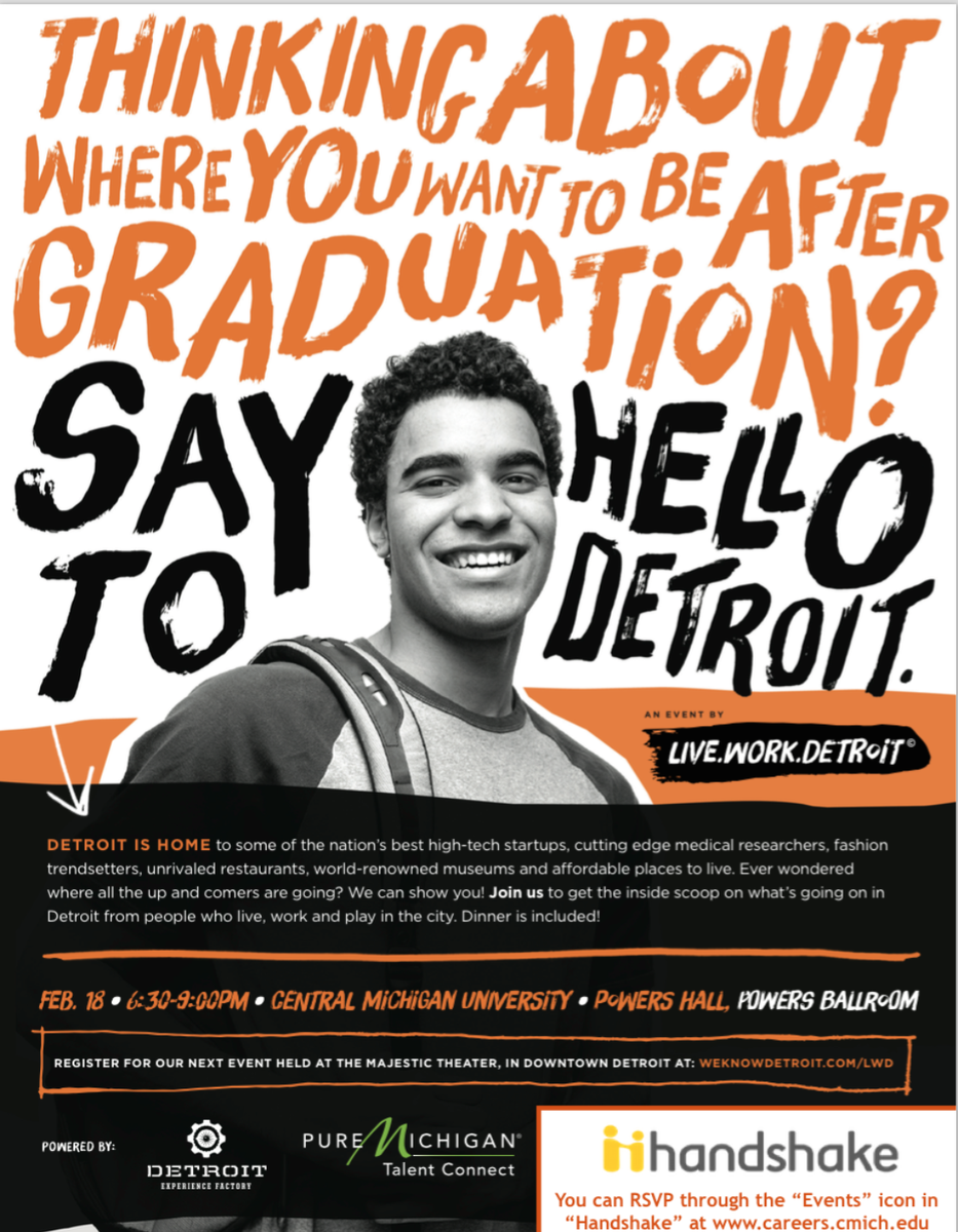 CMUProgramBoard's tweet photo. Don't miss Live Work Detroit on Wednesday, Feb. 18 from 6:30-9 p.m. #DiscoverDetroit http://t.co/Zz8N1SxTCy