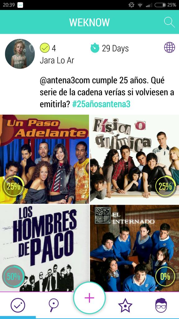 weknower's tweet photo. @antena3com cumple 25 años. Qué serie de verías si volviesen a emitirla? #25añosantena3 http://t.co/HiQQaf4sUu http://t.co/99Fwe8H7bz