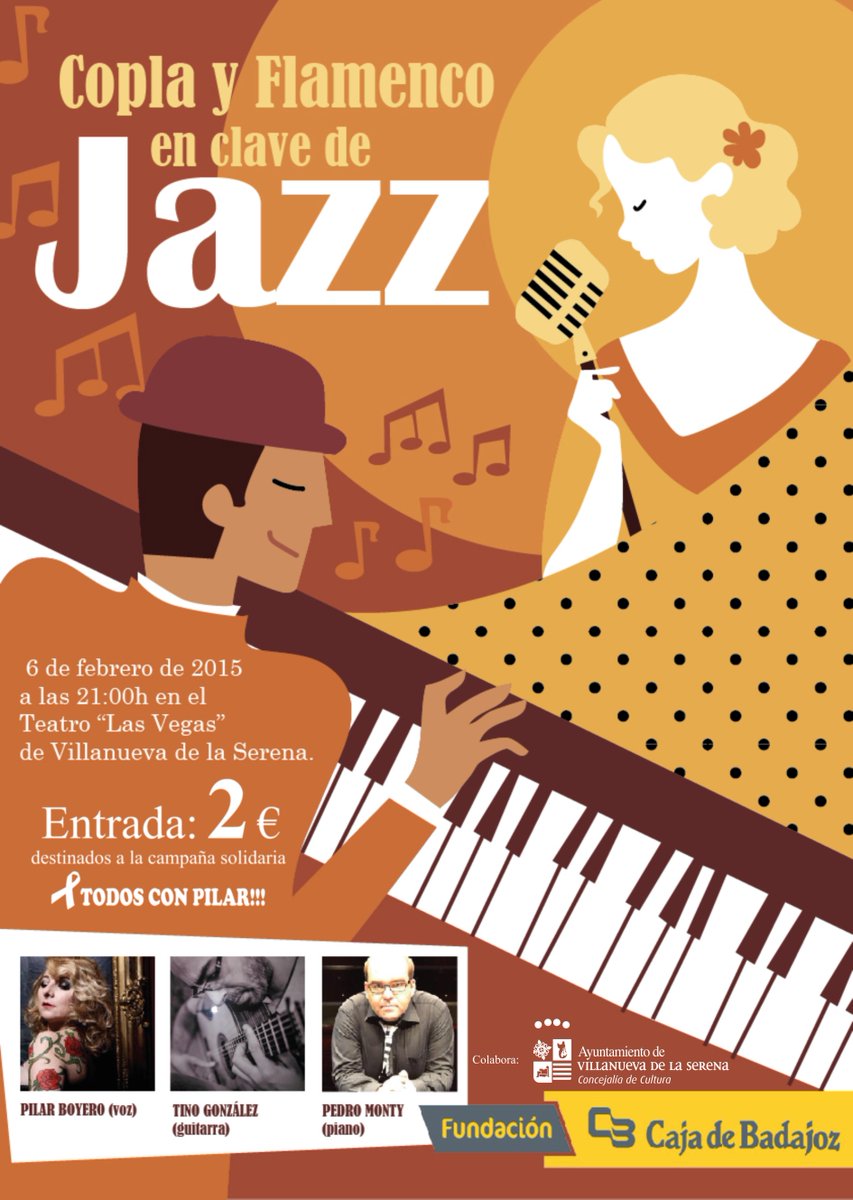 'Copla y flamenco en clave de jazz' espectáculo de @PilarBoyero en Villanueva #TodosConPilar