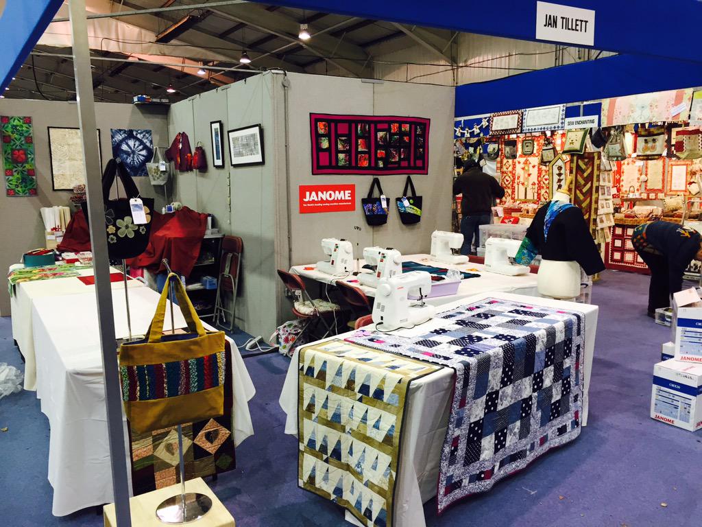 SewingShopBloke's tweet photo. @JanTillett stand looking beautiful with her @JanomeUK machines @Craft4Crafters http://t.co/Zcz9MKt6IA