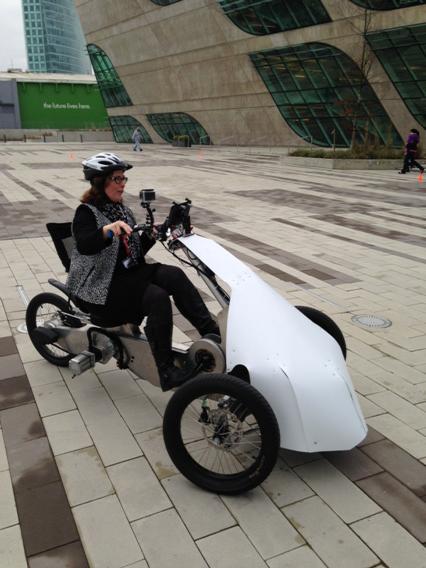 AnnaLMathewson's tweet photo. Testing out @velometro at the @CityofSurrey #cleantechexpo #sustainablesurrey http://t.co/yoNJ1Crirp