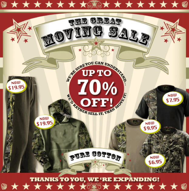 Fishouflage's tweet photo. The Great Moving Sale- Amazing prices! http://t.co/Ncq3HX3eFV #clearance #Fishing #Fishouflage #outdooressentials http://t.co/aTm54CxfvF