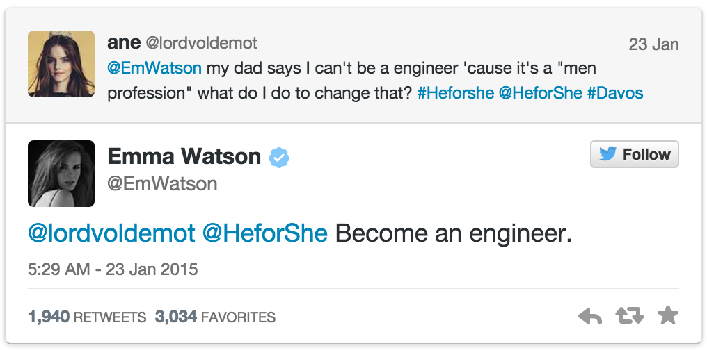 fatimarizwan's tweet photo. WIN. #EngineerThings #JustEngineers @EmWatson http://t.co/HLO24jOmJQ