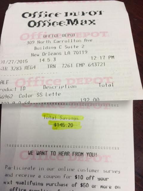 NOLAChamber's tweet photo. Saved $145 at @officedepot w/ our chamber savings card! Want one? Email cynthia.davidson@officedepot.com! http://t.co/rcoJV82bvY
