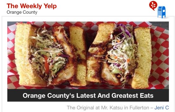 YelpOC's tweet photo. http://t.co/9l3CT74j2e Check out some of our fave hot and new spots in #OC featured in this #WeelyYelp! http://t.co/Kt4s5ovwfm