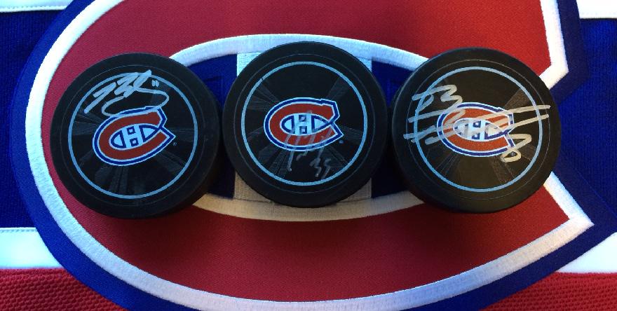 #BellCause : Tirage de 3 rondelles signées par @BrandonPrust8 <a href="/BGALLY17/">Brendan Gallagher</a> et <a href="/dustintokarski/">Dustin Tokarski</a>. 500 RT ! GO !