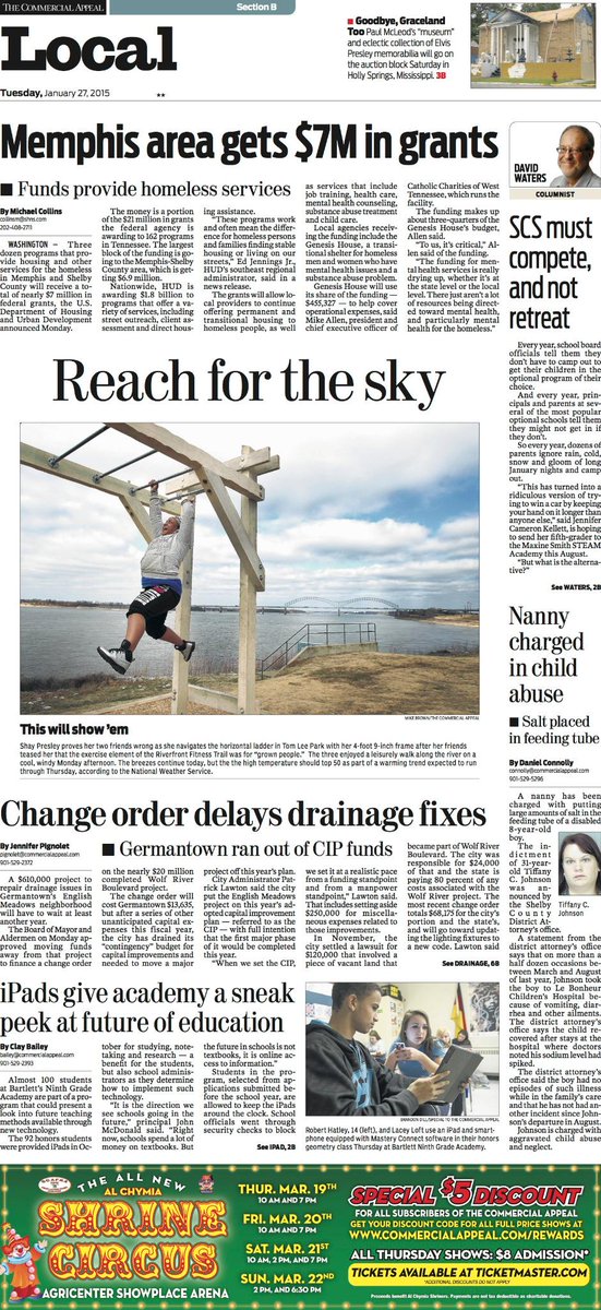 GetRiverFit's tweet photo. Thanks to @memphisnews for this feature photograph in yesterday's Local section. Let's #GetRiverFit. @memgrizz http://t.co/wkSrb1oK6y