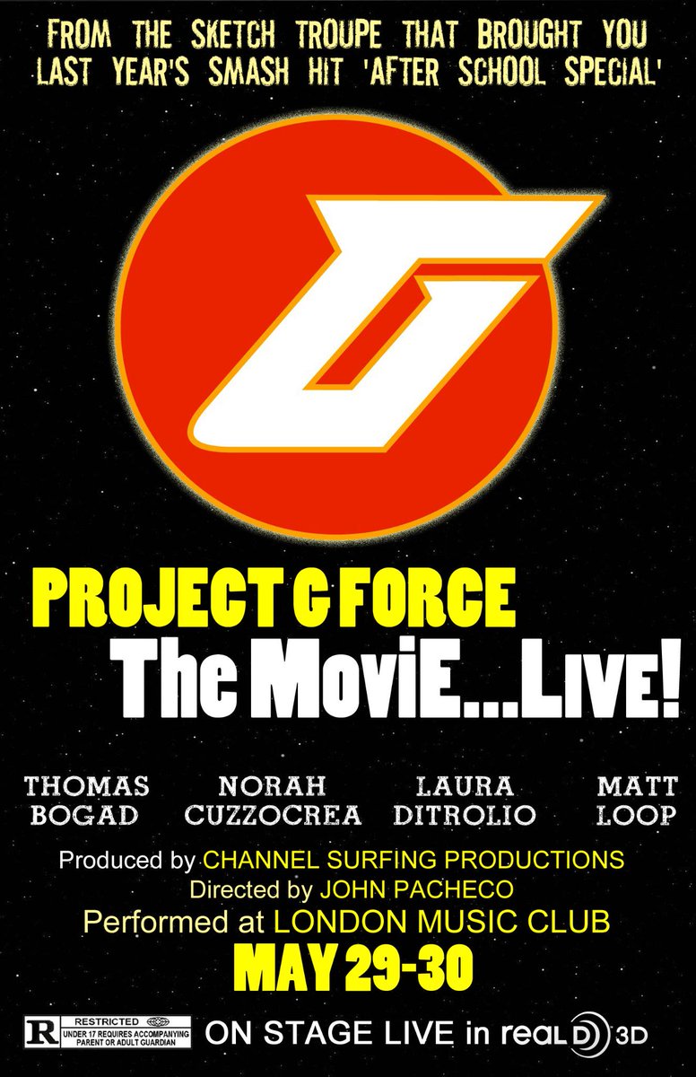 channelsurfing1's tweet photo. Ad that appeared in the @Brickendens program...I guess we have to do a show now. #ProjectGForce @LondonMusicClub http://t.co/OTahlGBAe5