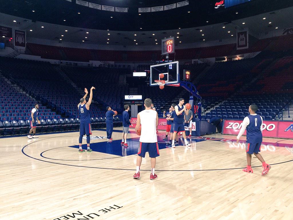 ArizonaMBB's tweet image. Shootaround in McKale for #OREvsAZ