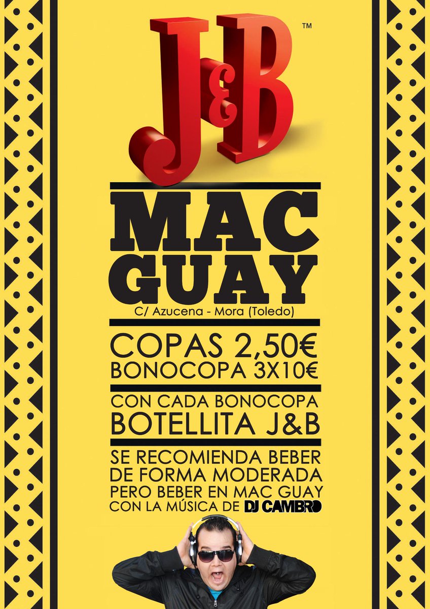 DjCambro's tweet photo. ESTE SÁBADO 31 VUELVO A @macguaymac CON LA GENTE ESTUPENDA DE #MORA #FIESTAJB #COPASLOWCOST http://t.co/dlQpqhVOA9