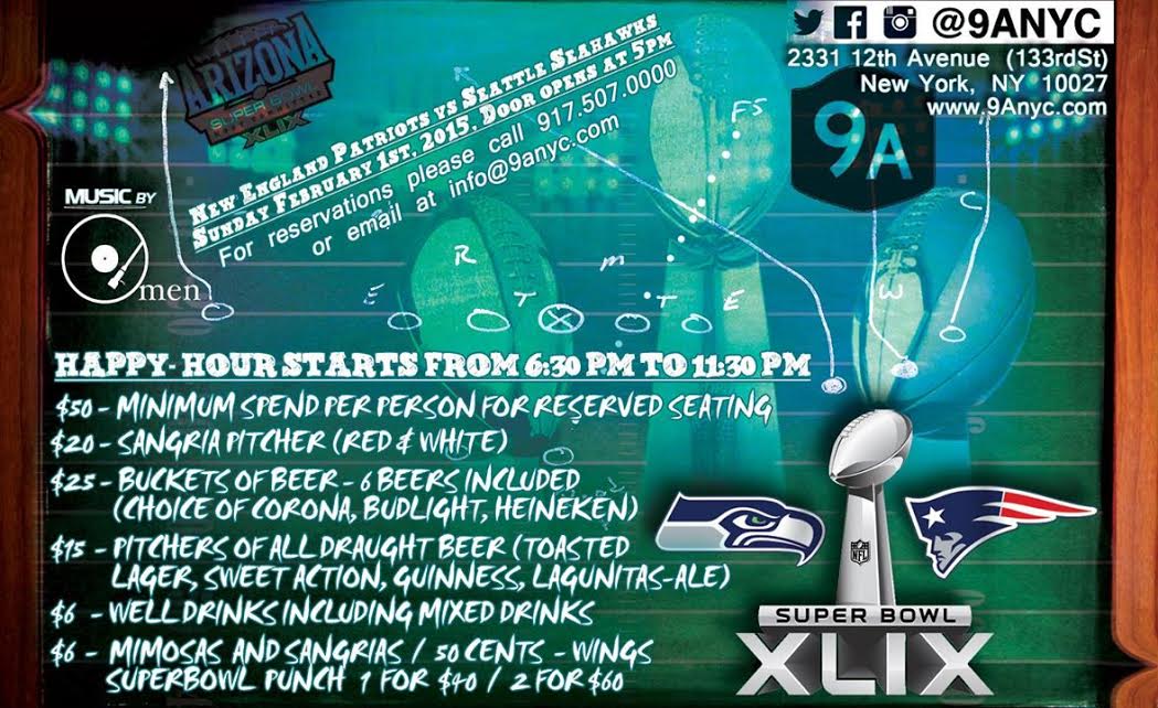 9ANYC's tweet photo. SUPERBOWL SUNDAY IS HAPPENING at 9A WEST HARLEM!!! http://t.co/EYVPQGSHZ0