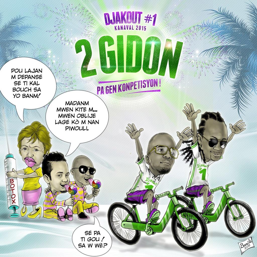 Djakout1's tweet image. 2 GIDON! PA GEN KONPETISYON! #DJAKOUT1 #Kanaval2015 #DjazPeyiA #Chanpyon #OfficialPoster #OfficialTitle