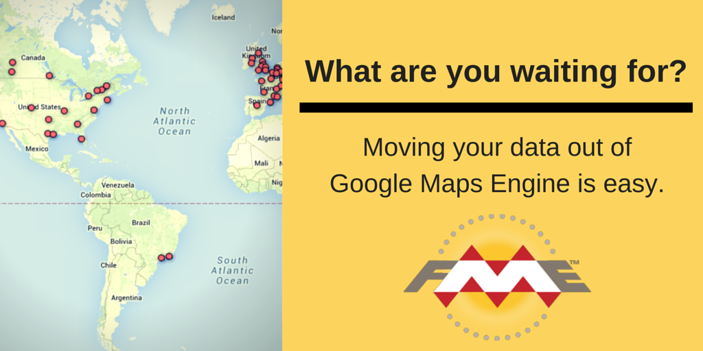 SafeSoftware's tweet photo. See how to move #GoogleMapsEngine data using FME - one of Google's recommended solutions: http://t.co/eoaJ2CzcRs http://t.co/uUwJztyF17