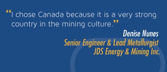 CTEM_BC's tweet image. Denise Nunes, Sr Engineer @JDSenergy, chose to work in Canada because of its strong mining culture #ThinkMining