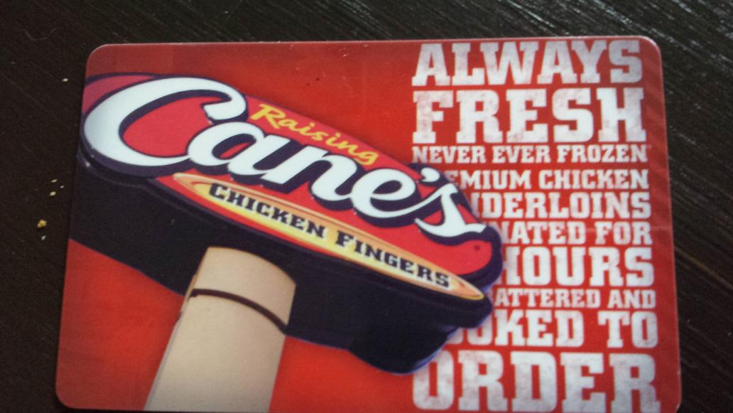 Winner, Winner Chicken Dinner!!  I won a Cane's gift card at 554's AP Awareness Day, thank you AP team for all you do
