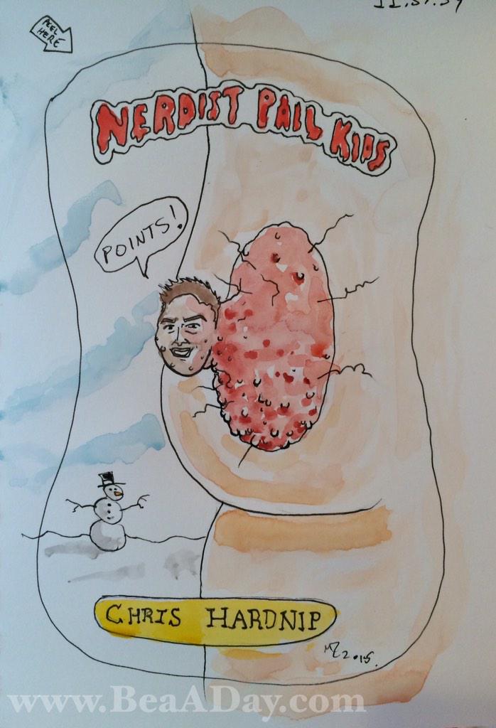 mikd33's tweet photo. ICYMI #HardwickADay 16/30 "Chris Hardnip" from my Chris Hardwick @nerdist art project #SnowyCelebrities #PointsMe http://t.co/oHfulWM9rG