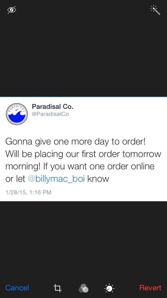 TheRealJso's tweet photo. Get your orders in!! http://t.co/04aXfJJydx