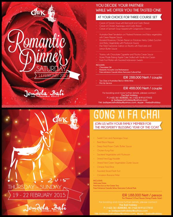 TheBaliHoliday's tweet photo. #PROMO #ValentinesDay &amp; #ChineseNewYear #Dining #Packages at Jendela Bali #GWK. Contact Us :) #thebaliholiday http://t.co/lUeKB9DiYw