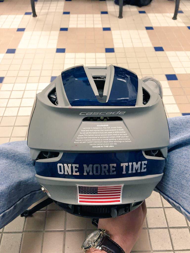 GSUeaglesLax's tweet photo. New decals for the helmets #3MoreDays  #GATA http://t.co/2giKjTM74Z