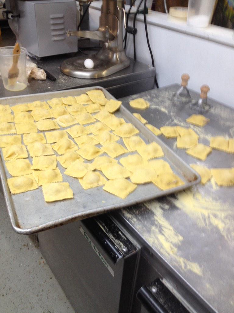 TimEgelhoffChef's tweet image. Rollin' in the dough!  Elk sausage rav's