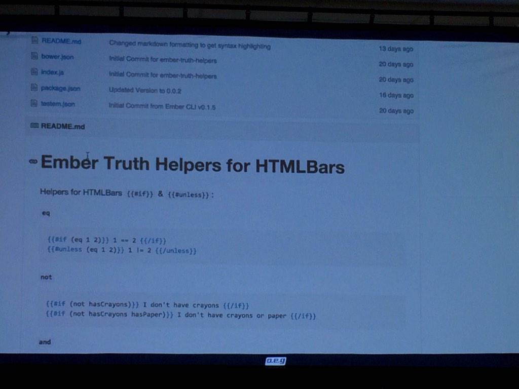 michaellnorth's tweet photo. #emberjs 1.10 and #htmlbars are right around the corner! http://t.co/h16DW4oY2V