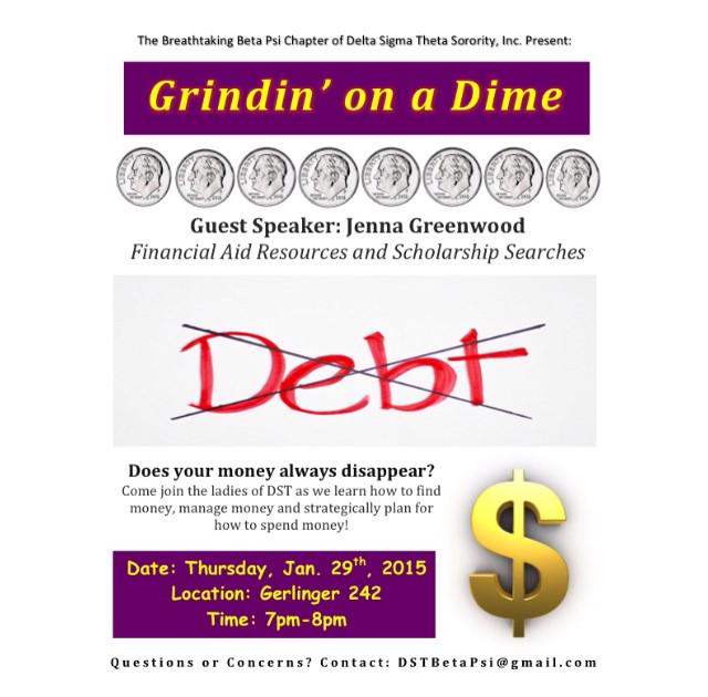 Tomorrow! Join the ladies of DST in Gerlinger 242 on Thursday, January 29th 2015 at 7:00pm. Find money, save money!