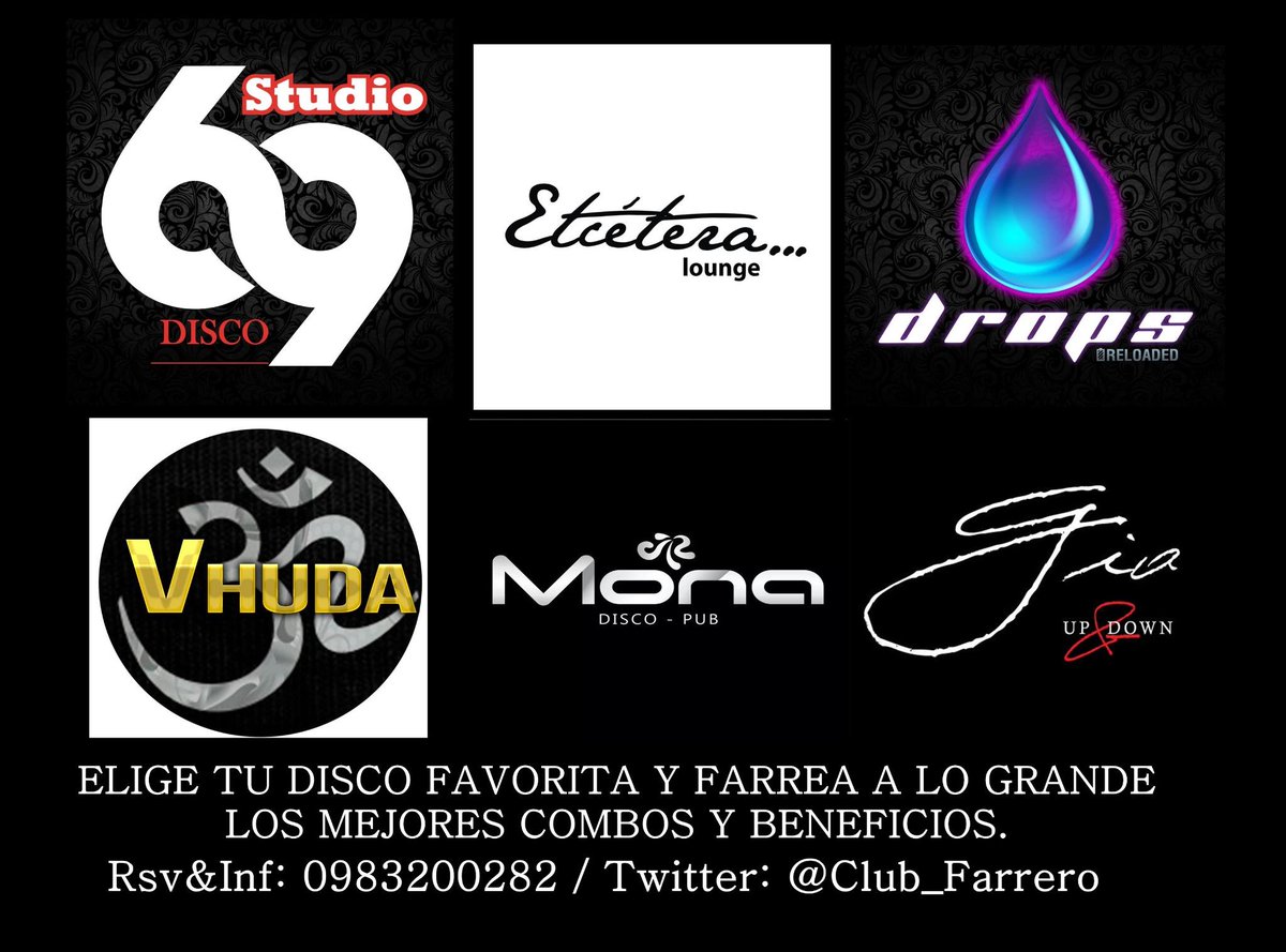 MegaStore593's tweet photo. Las mejores Discotecas de Guayaquil #Drops #Vhuda #Mona #Studio69 #Gia #Etcetera Reservas Wa 0983200282 http://t.co/Mf1IRaOEvL