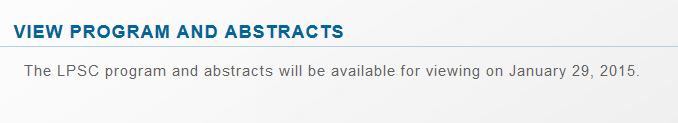 Geo_JackJack's tweet image. It&apos;s almost 1pm CET, January 29th and I can&apos;t see the program yet. #LPSCproblems #LPSC2015 #europeproblems