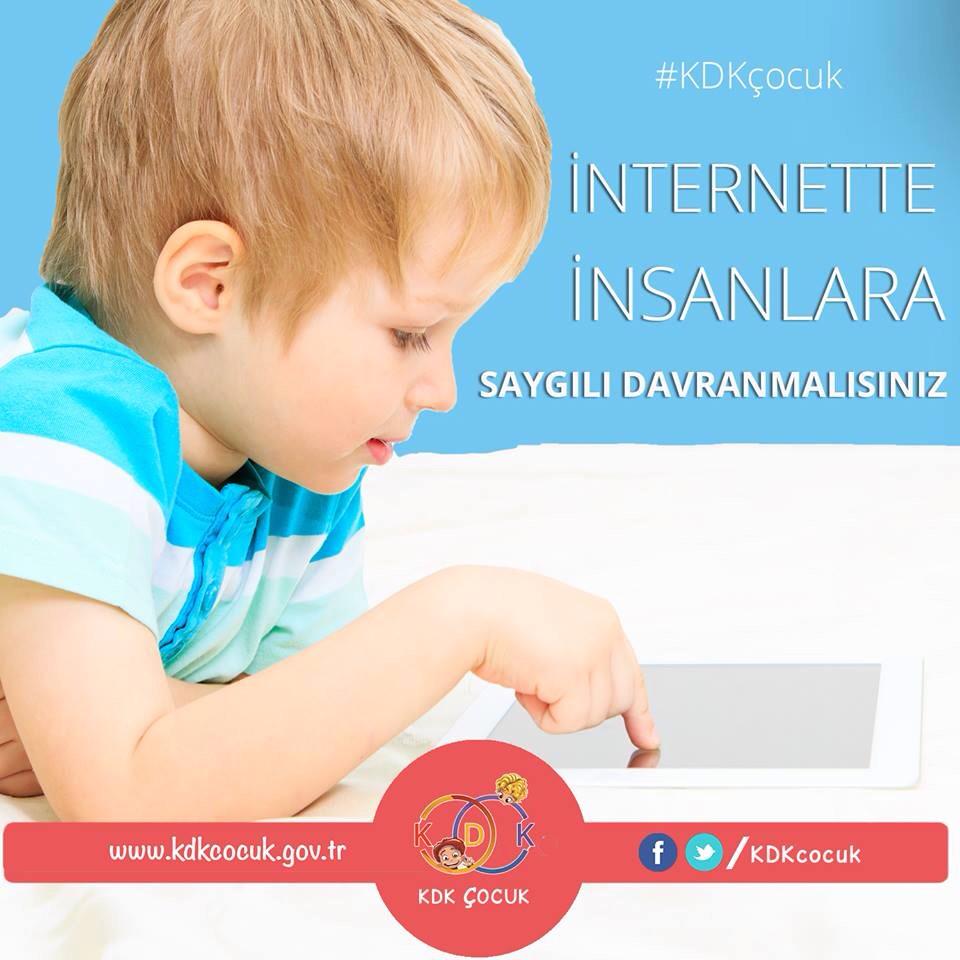 İnternette diğer kullanıcılara saygılı davranmalısın.

#internet #çocuk #KDKçocuk #çocukhakları