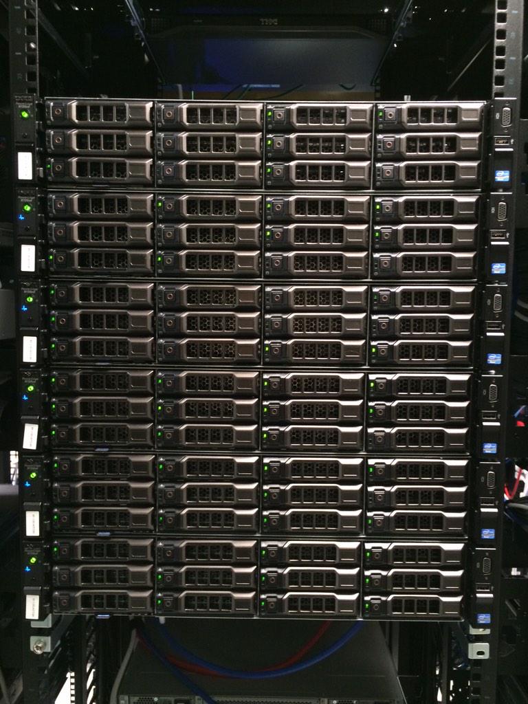 Nick_Craver's tweet photo. Also fun: here's our logstash/elasticsearch cluster that holds 288TB of log data. #SnowOps http://t.co/tRHEfhm3Pz