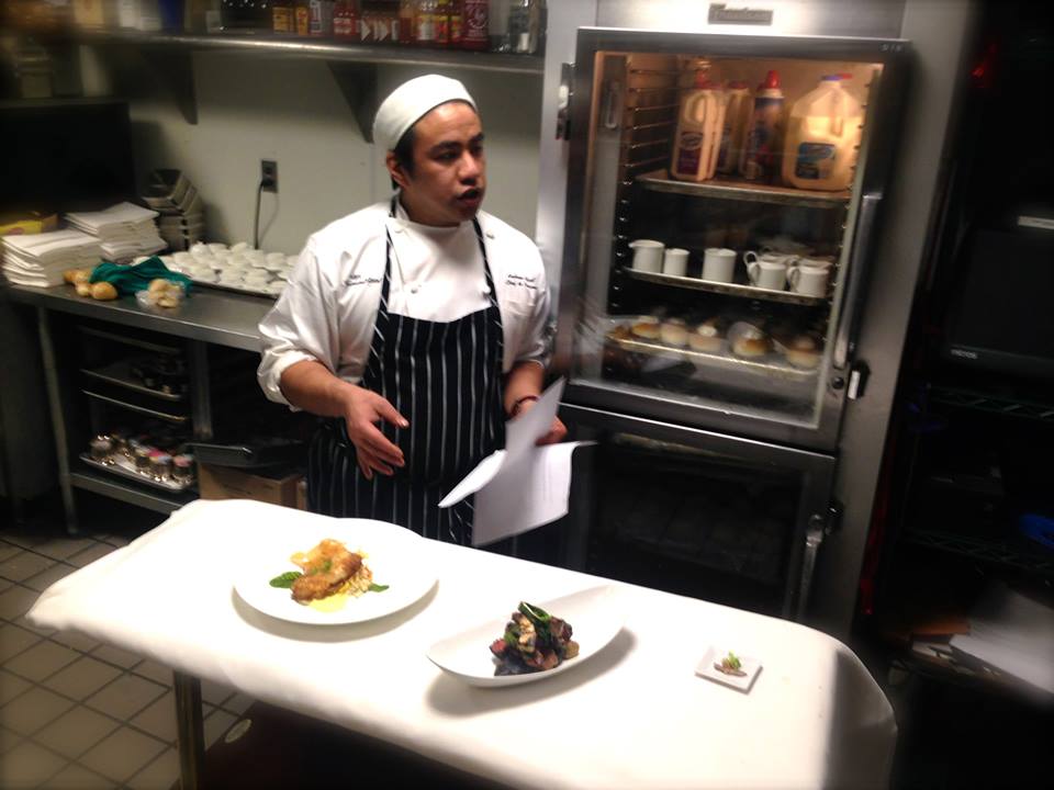 Chef de cuisine Andrew Alcid explaining $15 lunch/$30 dinner specials for #BhamRestaurantWeek. bit.ly/1Db2s8o