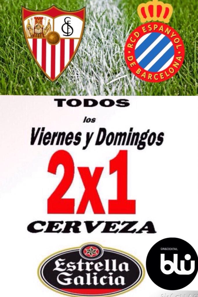 BLUEcopas's tweet photo. Todos los viernes y domingos 2x1 botellines para ver el mejor futbol.
Domingo Sevilla - Espanyol a las 19:00 http://t.co/Iu5meBrwac