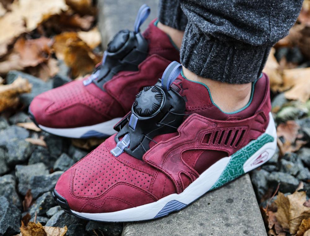 puma trinomic disc blaze burgundy