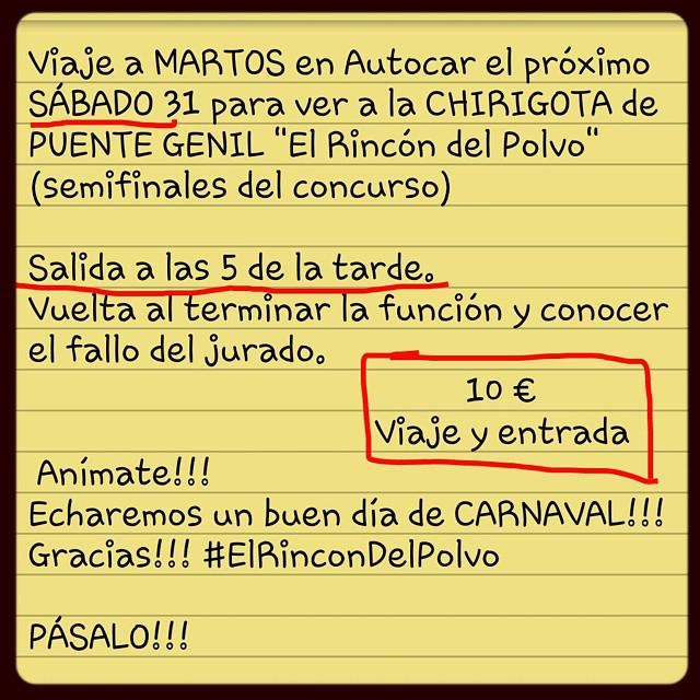 ChirigotaPGenil's tweet image. VENTE CON NOSOTROS A LAS SEMIFINALES DE MARTOS!!! #ERDP