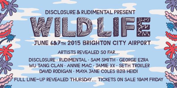 The_MusicScene's tweet photo. #Disclosure and #Rudimental @WILD_LIFE_FEST line up announced tonight at 7pm... http://t.co/dvT2nIW4rY