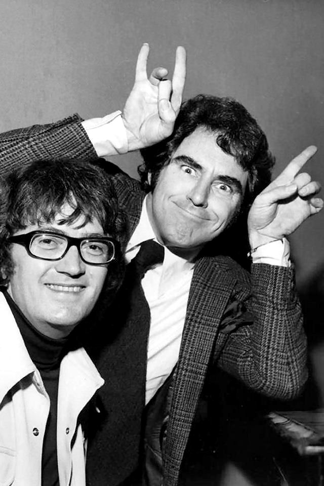 Happy 84th birthday to Leslie Bricusse! Here\s Leslie with Anthony Newley during promo for The Good Old Bad Old Days 