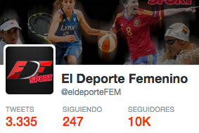 eldeporteFEM's tweet photo. || MOMENTO HISTÓRICO || @eldeporteFEM 1r medio especializado en #deportefem y #futfem que llega a 10.000 followers http://t.co/2DNacHyWGy